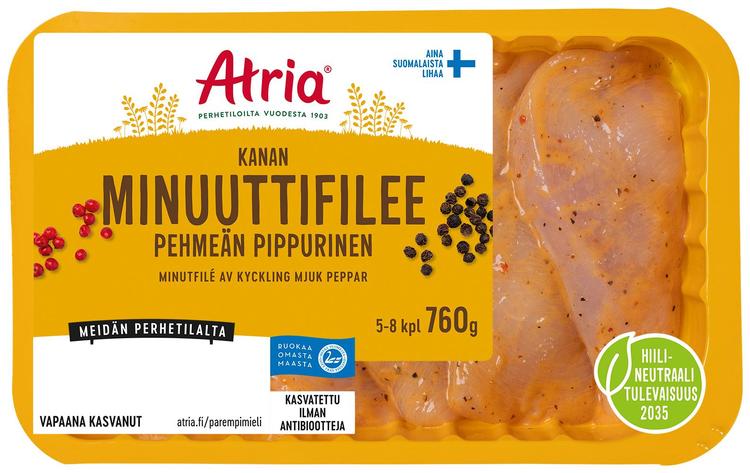 Atria Kanan Minuuttifilee Pehmeän Pippurinen 760g