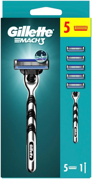 Gillette varuterad mach3 5tk+käepide