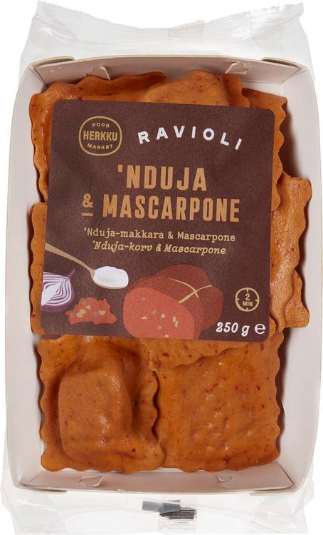 Herkku 250g ravioli 'nduja-makkara ja mascarpone