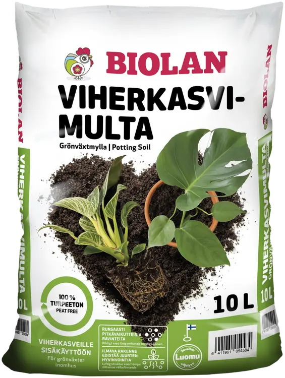 Biolan turpeeton 10 l Viherkasvimulta