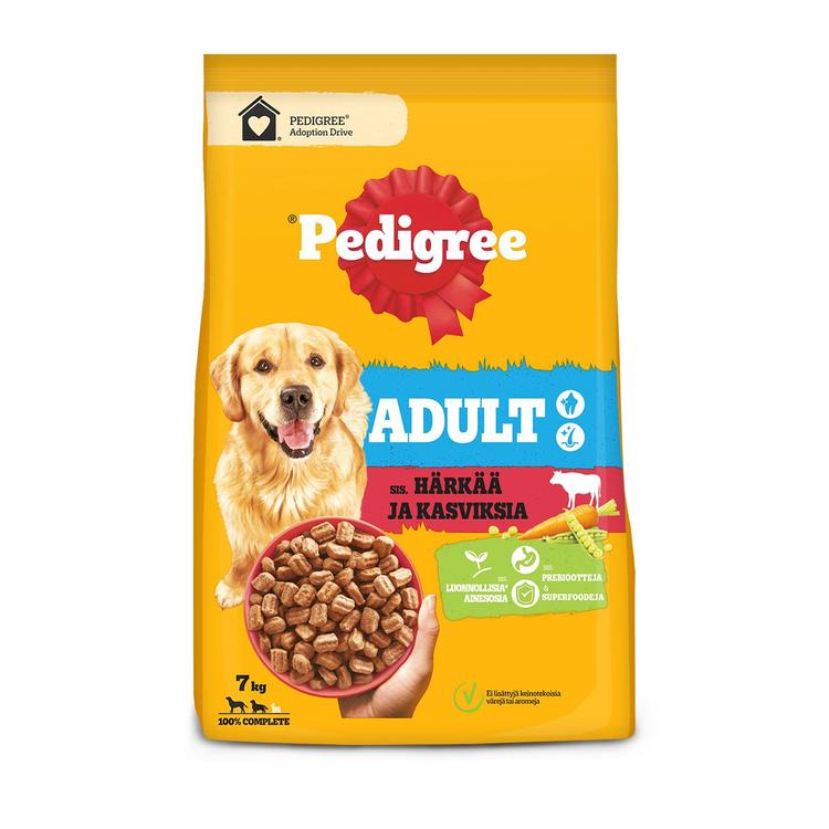 Pedigree Adult koiran kuivaruoka Härkää ja Kasviksia 7kg