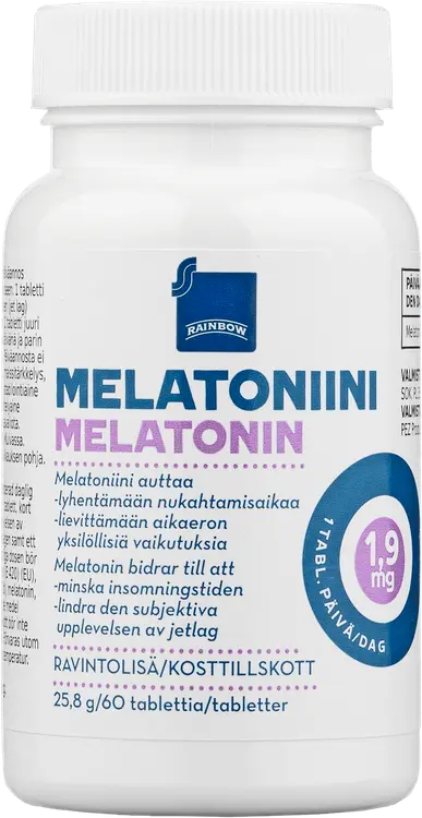 Rainbow melatoniinivalmiste 1,9mg ravintolisä 60kpl/25,8g