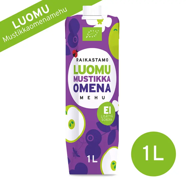 Raikastamo Mustikka-Omenamehu Luomu 1L LV-BIO-02