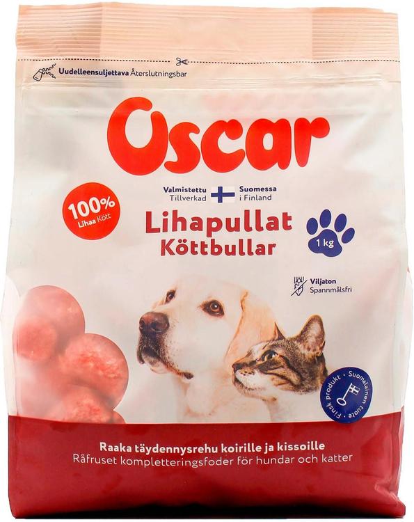 Oscar Lihapullat raaka täydennysravinto koirille ja kissoille 1kg