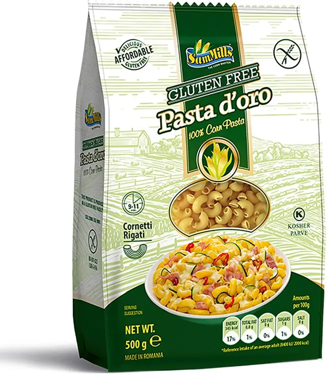Sam Mills Pasta d'oro 500g Makaroner luontaisesti gluteeniton pasta