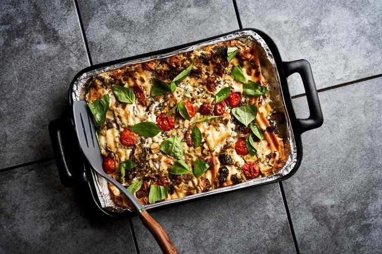 Vietävä kesäkurpitsa-parmesaanilasagne