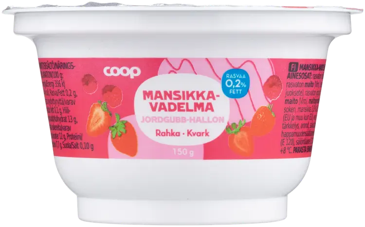 Coop mansikka-vadelmarahka 0,2 % 150 g