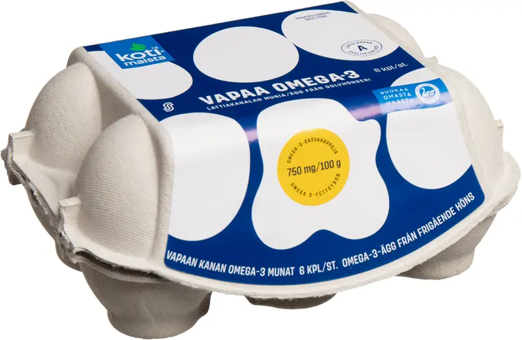 Kotimaista vapaan kanan omega-3 munat M6