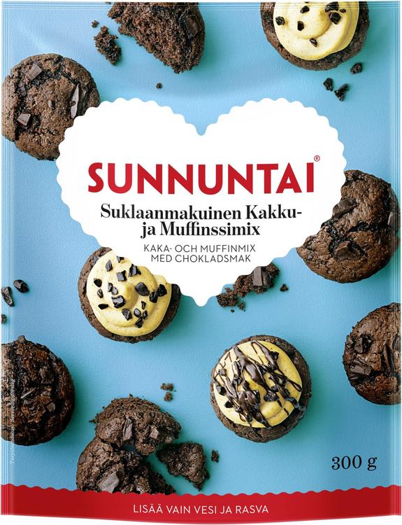 Sunnuntai 300g suklaanmakuinen kakku- ja muffinssimix