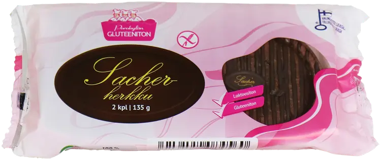 Porokylän Sacherherkku 2 kpl | 135 g pieni Sacherleivos gluteeniton