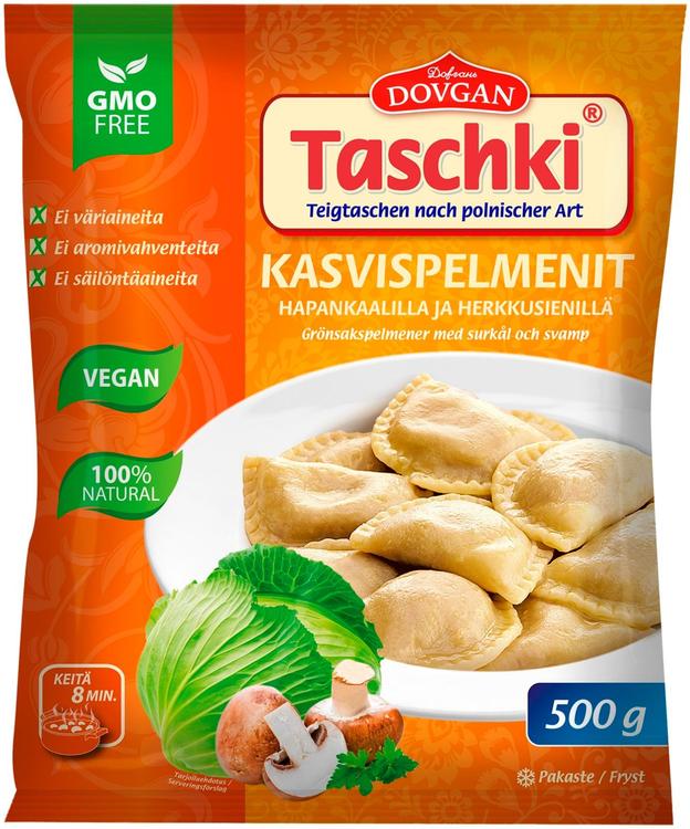 Taschki, kasvispelmenit kaali-paprikatäytteellä 500g