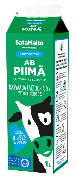 Satamaito Laktoositon rasvaton AB-piimä 1l