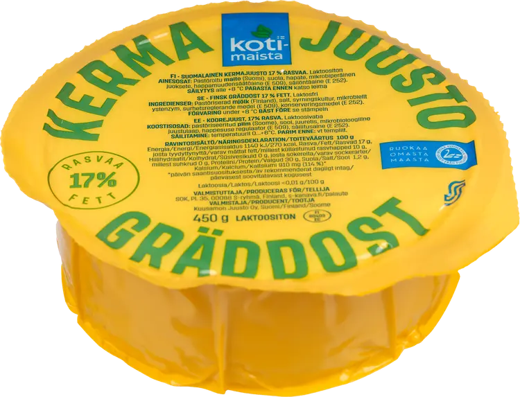 Kotimaista kermajuusto 17 % 450 g