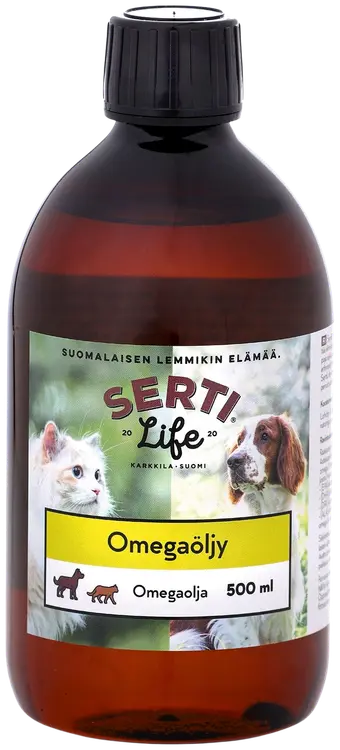 SertiLife omegaöljy koirille ja kissoille 500 ml