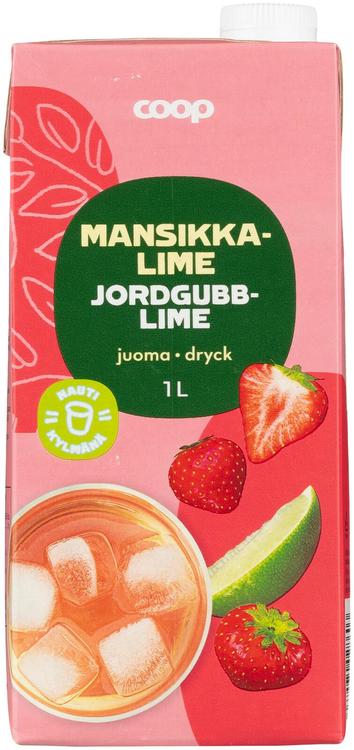 Coop mansikka-limejuoma 1 l