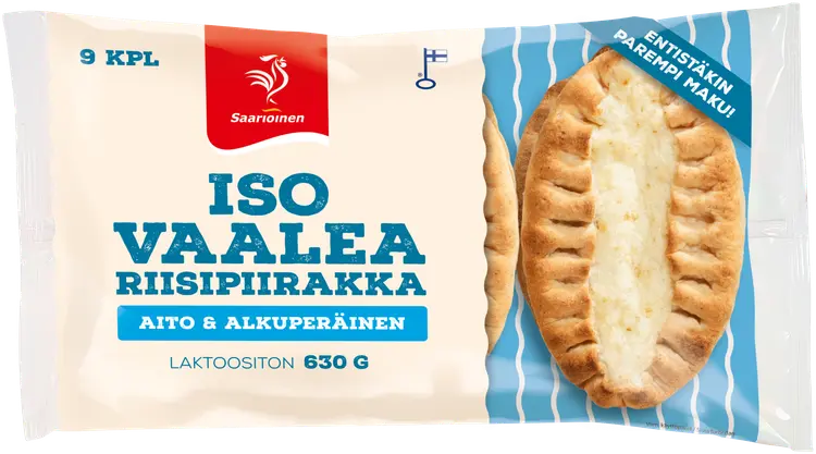 Saarioinen Iso vaalea riisipiirakka 9kpl 630g