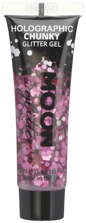 Holografinen pinkki glittergeeli suuri kimalle 12 ml