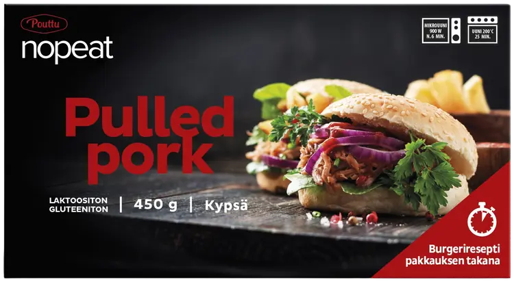 Pouttu Nopeat Pulled pork 450 g kypsä