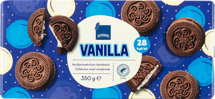 Rainbow 350g vaniljanmakuinen täytekeksi