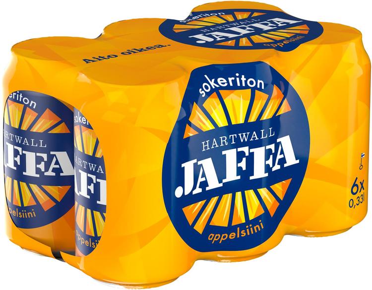 6 x Hartwall Jaffa Appelsiini Sokeriton virvoitusjuoma 0,33 l