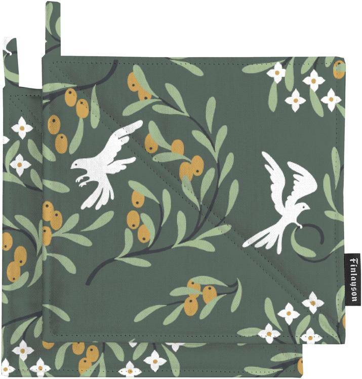 Finlayson patalappu Vapaus 2kpl 22x22cm vihreä/valkoinen