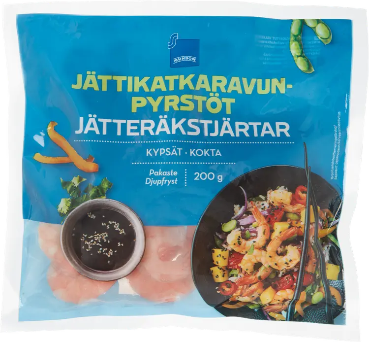 Rainbow jättikatkaravunpyrstöt kypsät 200g pakaste