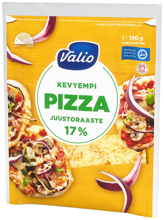 Valio kevyempi pizzajuusto 17 % e150 g raaste