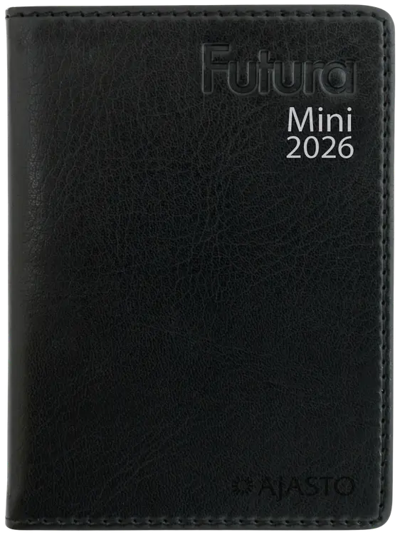Ajasto taskukalenteri Futura Mini, musta