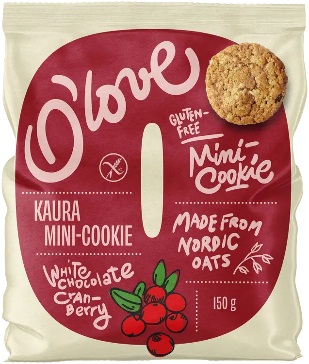 Porokylän O´love Valkosuklaa-Karpalo cookie 150 g gluteeniton