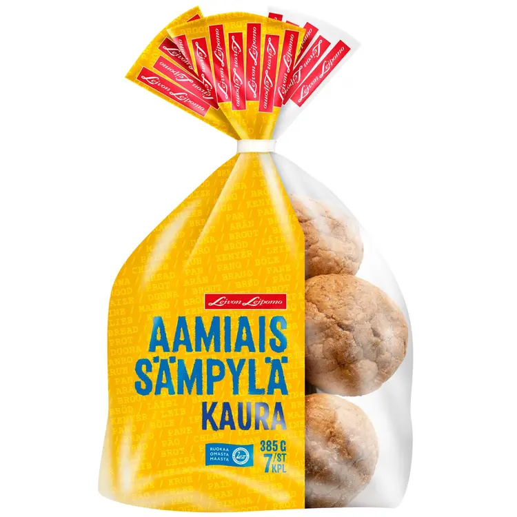 Leivon Leipomo Aamiaissämpylä Kaura 7 kpl 385g