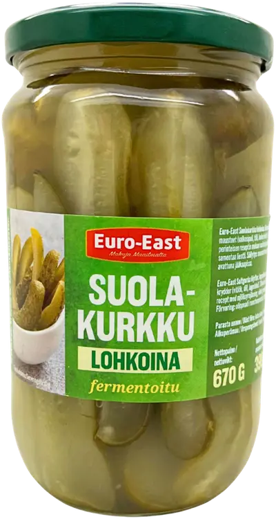 Euro-East suolakurkku lohkoina 670 g / 390 g