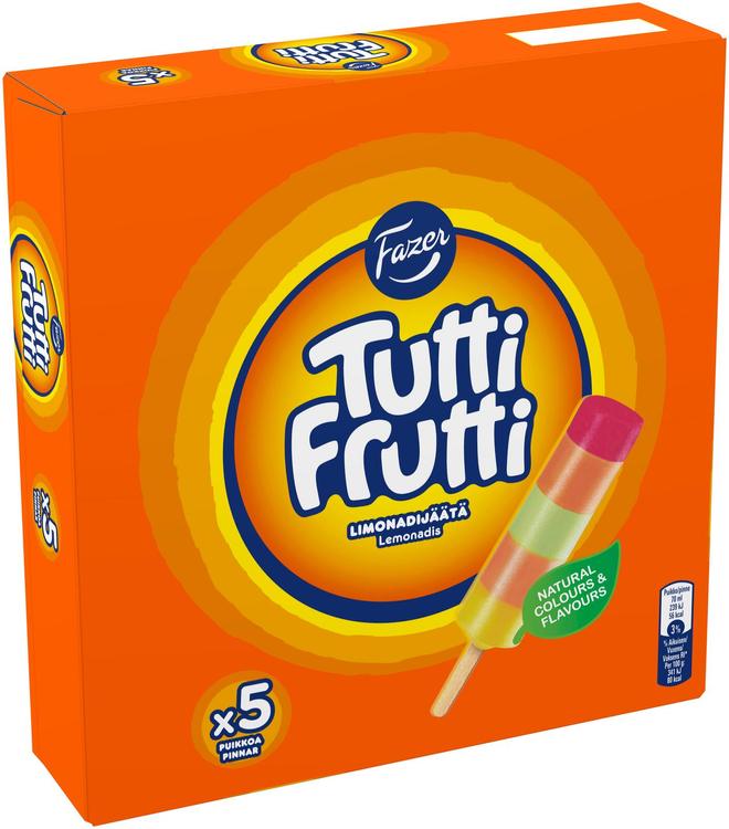 Fazer TuttiFrutti limonadijääpuikko monipakkaus 5x70g