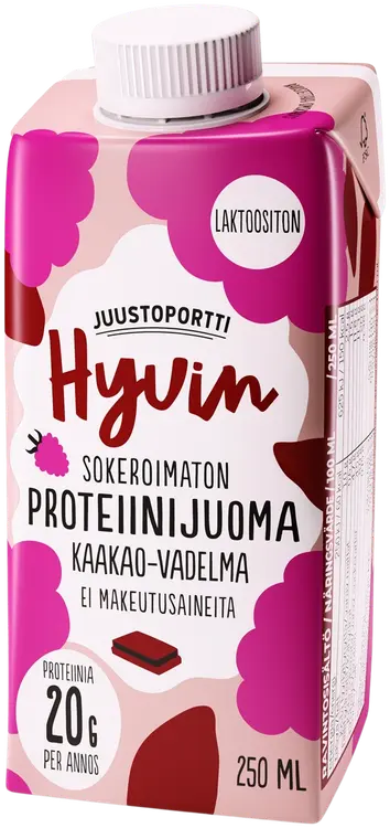 Juustoportti Hyvin proteiinijuoma 250 ml kaakao-vadelma laktoositon