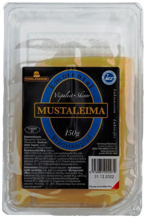 Porlammin mustaleima 150g emmentaljuustoviipale