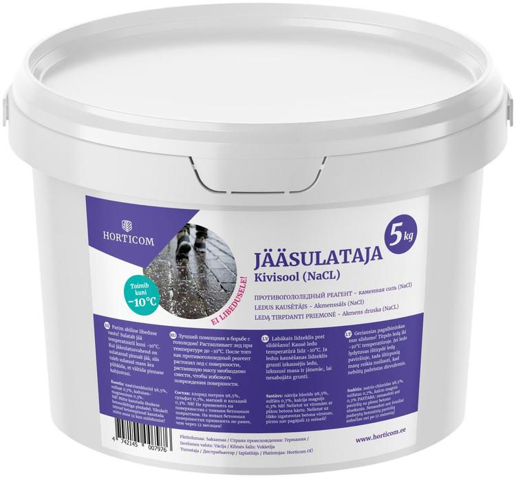 Jääsulataja Horticom (NaCl) 5kg ämbris