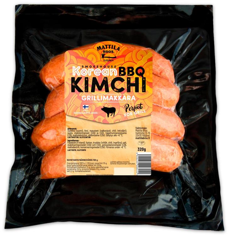 Mattila Bros. Smokehouse Korean BBQ Kimchi grillimakkara 320g