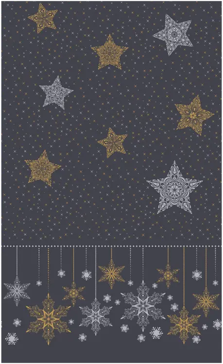 DUNI Dunicel 138x220cm Snowstar Black pöytäliina