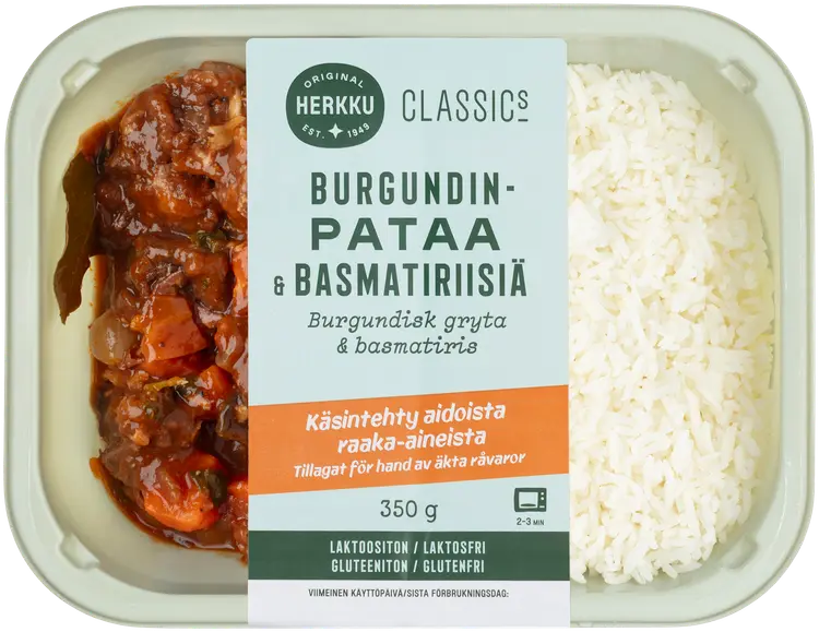 Herkku Burgundinpataa ja basmatiriisiä 350g
