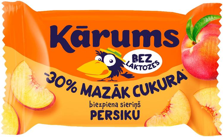 Karums virsiku glasuurkohuke, laktoosivaba, 30% vähem suhkrut, 40 g