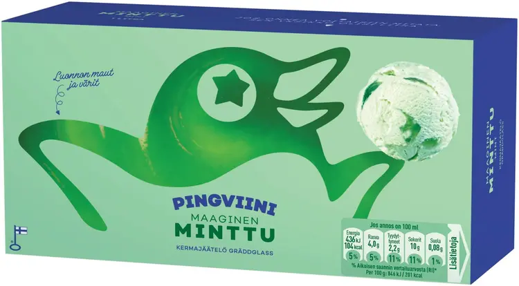 Pingviini Minttu kermajäätelö kotipakkaus 1L/515g