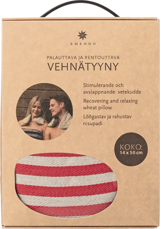 Emendo vehnätyyny pieni punaraita