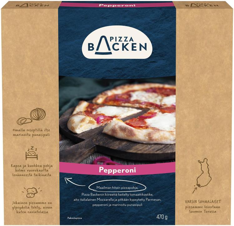 Pizza Backen Pepperoni 470g pakastepizza