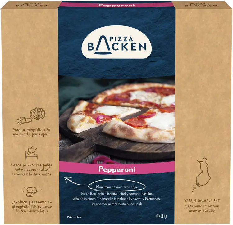 Pizza Backen Pepperoni 470g pakastepizza