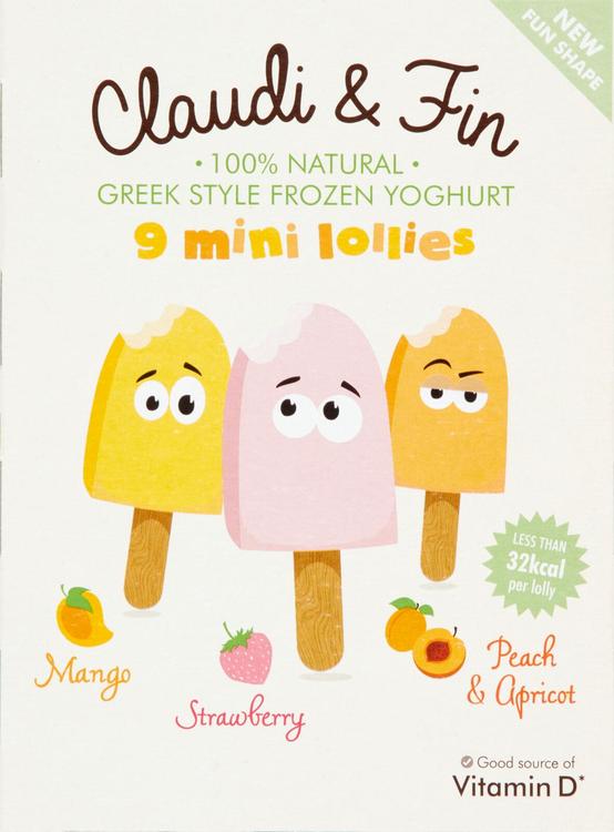 Claudi & Fin Mini Frozen Yoghurt Sticks Mango Strawberry Peach & Apricot 9X 30ml