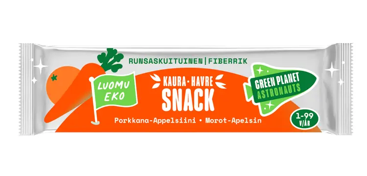 Green Planet Astronauts LUOMU kaurapatukka porkkana-appelsiini 30g 12kk+