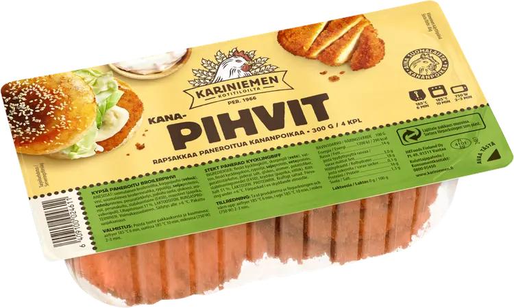 Kariniemen Kananpojan paneroidut pihvit 300g