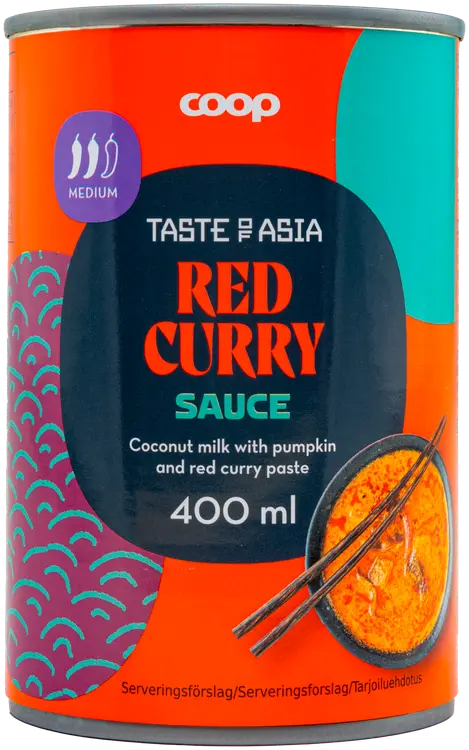 Coop Taste of Asia punaista currytahnaa sisältävä kookosmaito 400 ml
