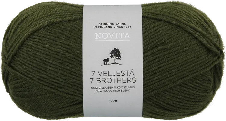Novita lanka 7 Veljestä 100 g kuusikko 391