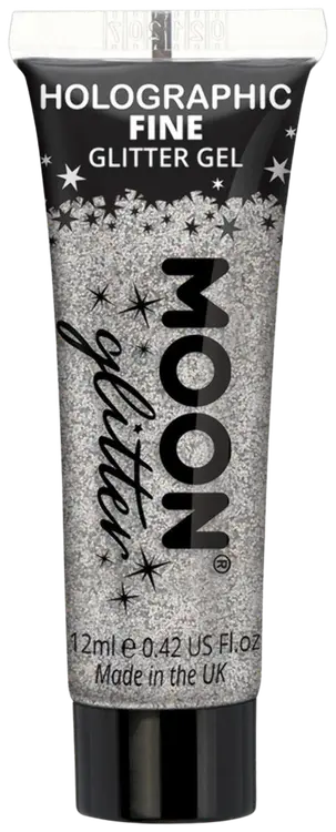 Holografinen hopea glittergeeli hienojakoinen 12 ml