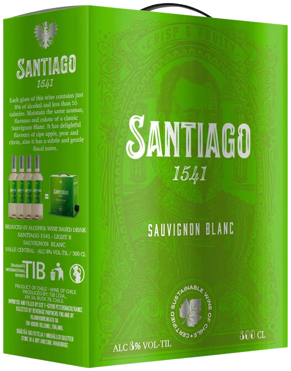 Santiago 1541 Sauvignon Blanc 8 til- % 3 l bib